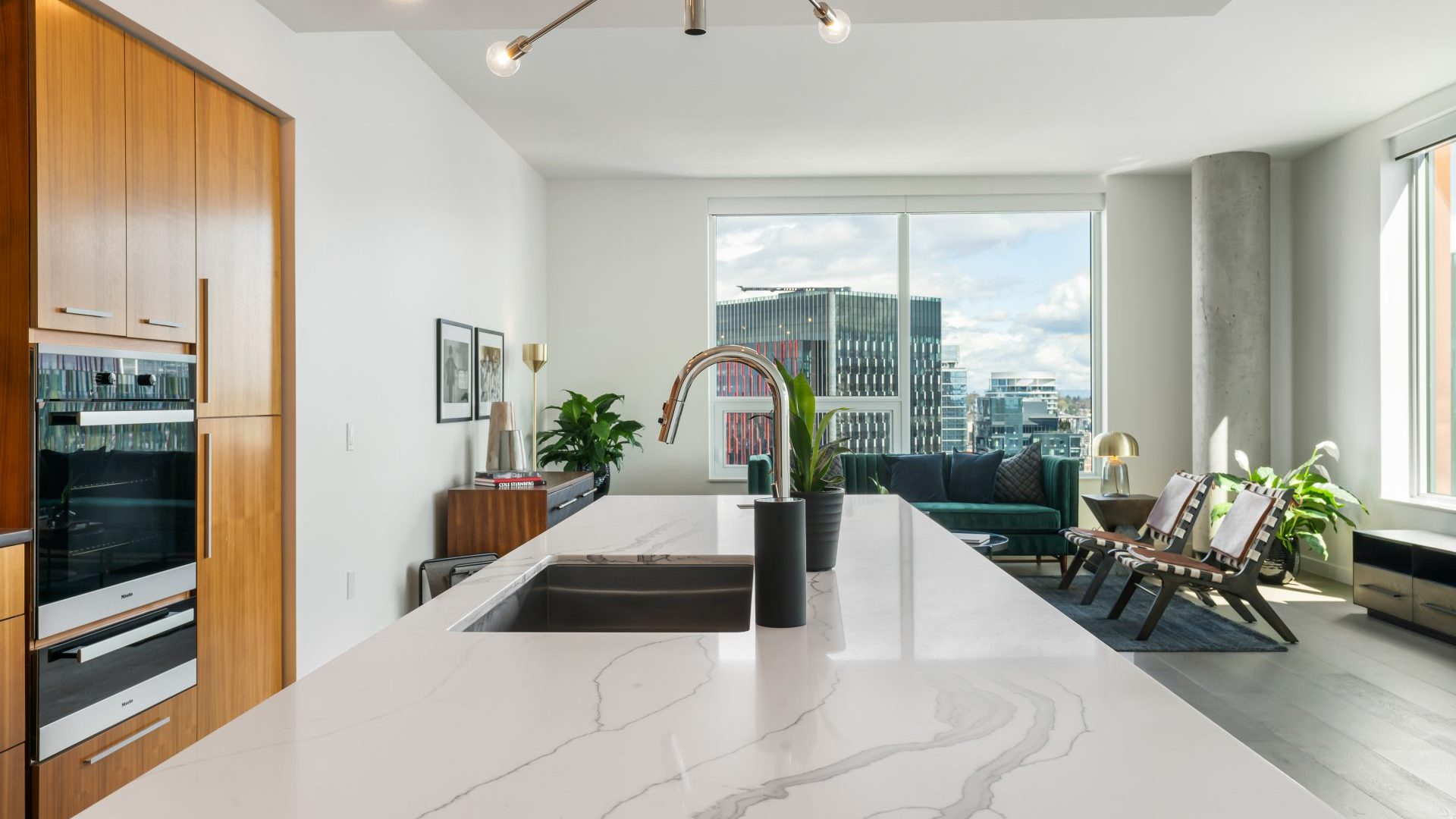 Interior view of penthouse apartment floorplan at Arrive Apartments Seattle
